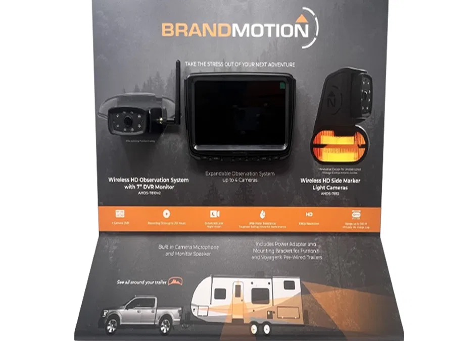 DISP-7810V2 – BRAND MOTION Point Of Purchase Display, AHDS-7810v2 Backup Camera Table Top Display 21-1/2 Inch High x ...
